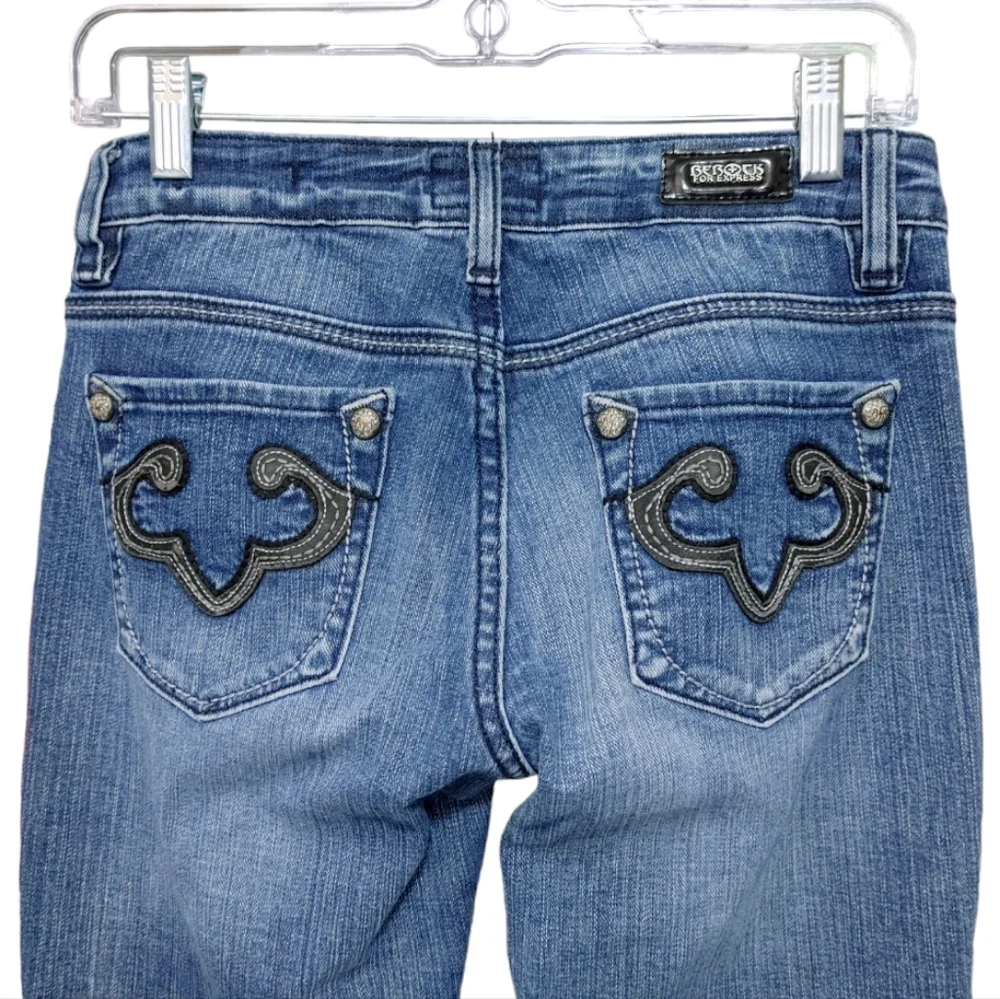 ReRock For Express Flared Mid Rise Medium Wash Blue Jeans Women's Size 26 / 2